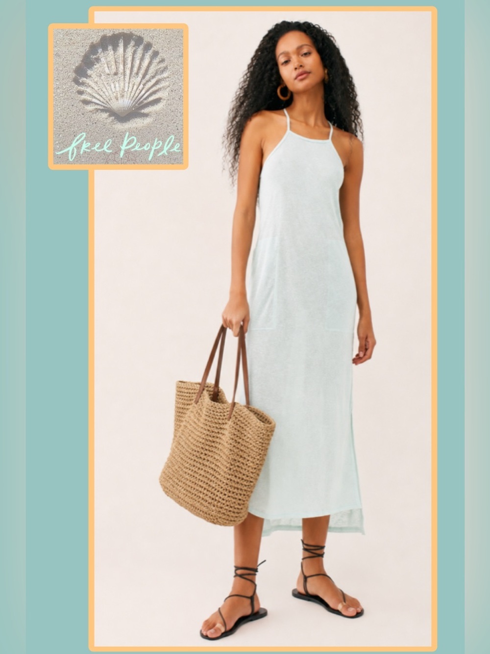 🆕 Free People Beach Orchid Sleeveless Racerback Midi Dress Small